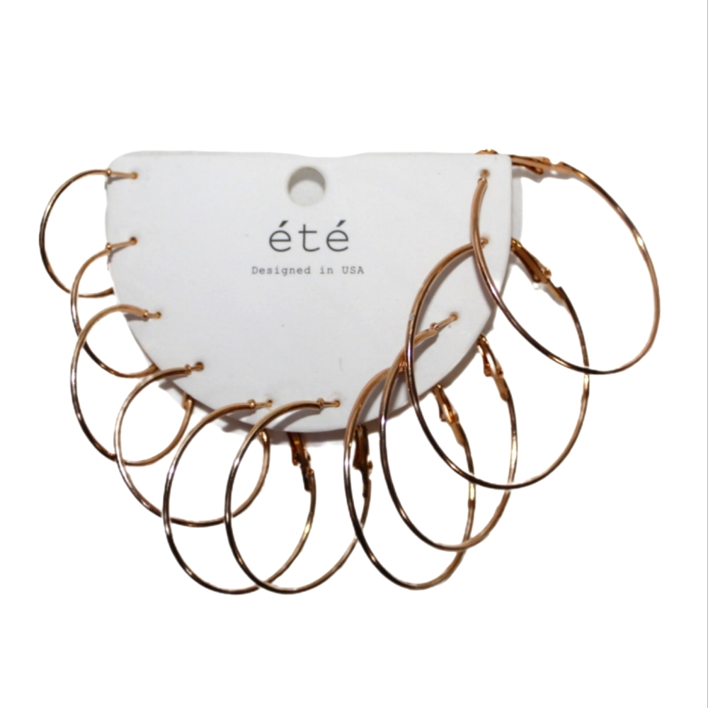 5 Pair Hoop Earrings Set